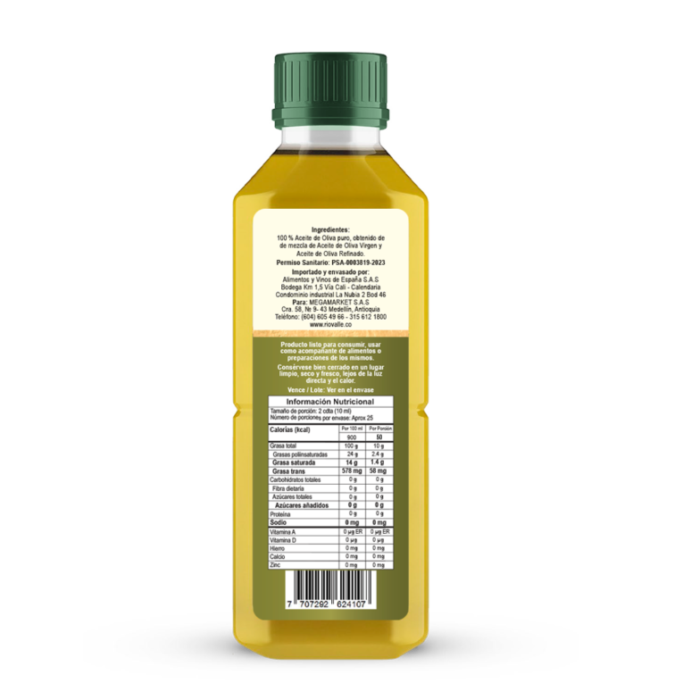 Aceite Oliva puro x 500 ml atrás