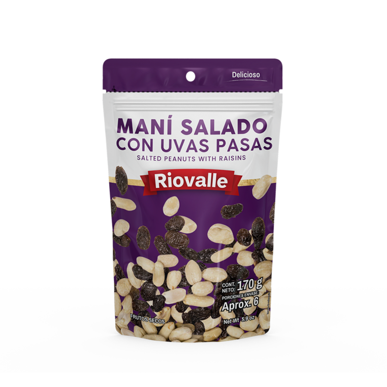 Maní salado con Uvas pasas x 170 g