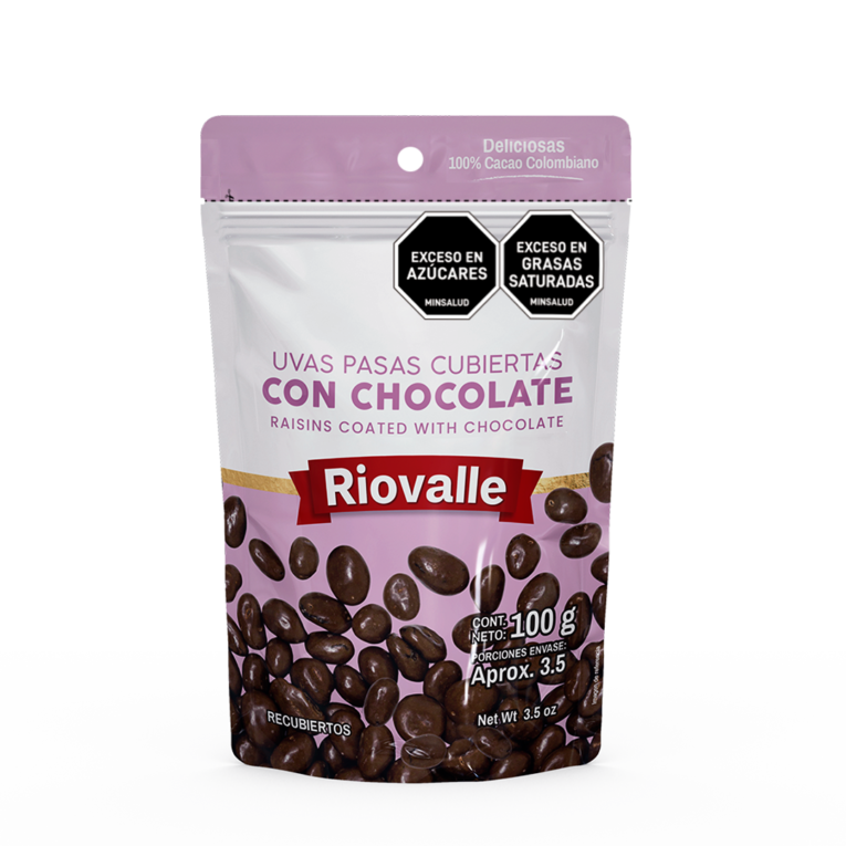 Uvas pasas cubiertas de chocolate x 100 g