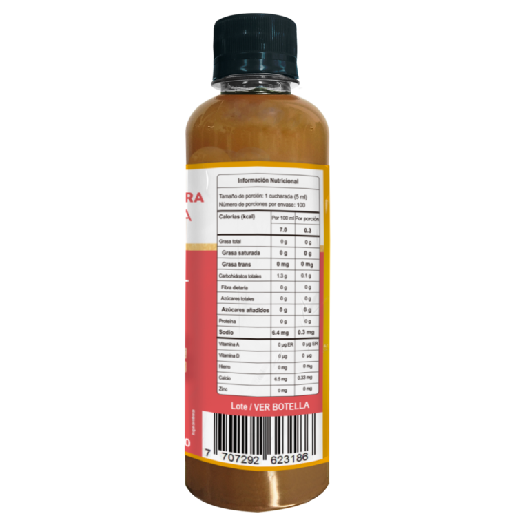 Vinagre de Manzana x 500 ml Tabla nutricional