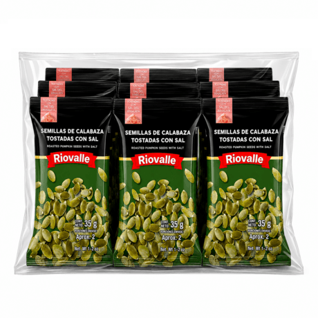 Semillas de Calabaza tostadas Saladas 35g -bolsa x 12 unidades